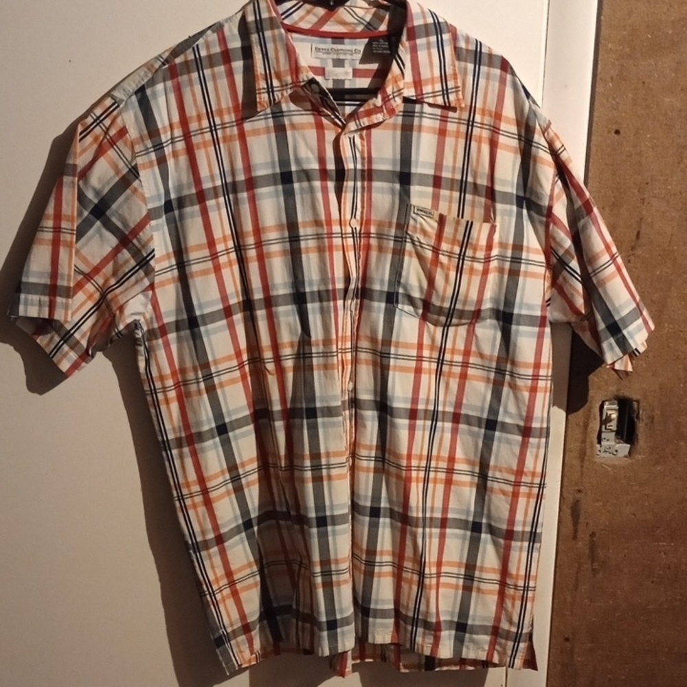 Enyce Orange Blue Casual Button Down Shirt